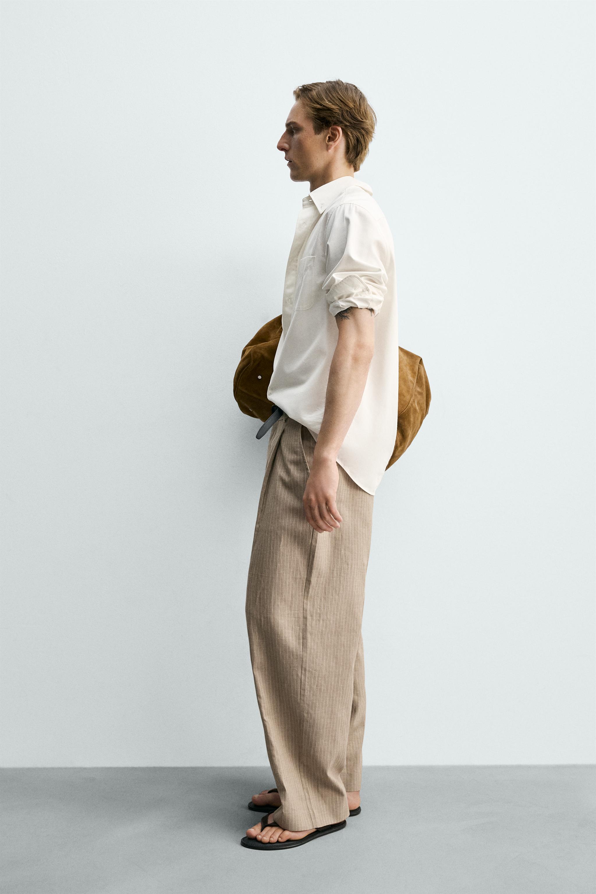 PANTALON RELAXED EN LIN ET COTON